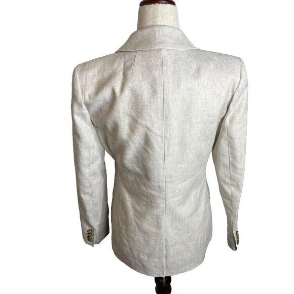 NWT J.Crew $198 Helena Blazer Stretch Linen Blend Flax Ivory Size 4 BX793 - Picture 9 of 15